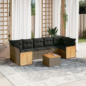 Ensemble de canapés de jardin rectangulaires modernes, canapé de patio avec pieds réglables, mobilier d'extérieur contemporain - Product Image 1