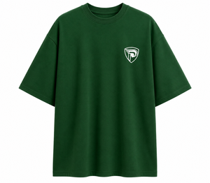 T-shirt tricoté respirant en coton 100 % anti-boulochage à col rond et manches courtes vert uni coupe classique pour homme Dumela avec logo frontal – Style décontracté - Product Image 1
