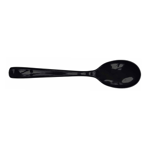 Cuillère en plastique noir de haute qualité, forme ovale, matériau PP, jetable, pour usage alimentaire, légère, couverts - Product Image 3