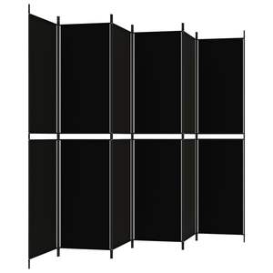 ฉากกั้นห้องผ้า 6 แผง สีดำ ขนาด 118.1"x86.6" พร้อมฉากกั้น - Product Image 4