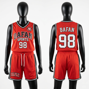 Premium 155 GSM Breathable Polyester Women <b>Mesh</b> Jersey Short <b>Set</b> Red Athletic Panel Style Custom Logo Women's <b>Sets</b> - Product Image 5