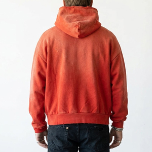 Producto en Tendencia 2026: Sudadera con Capucha Efecto Desgastado por el Sol, MOQ Bajo, Estilo Moderno, Impresión de Logotipo Personalizado, Sudaderas con Capucha para Hombre - Product Image 2