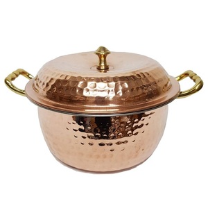 Pure <b>Copper</b> Hot Set Bowl With <b>Handle</b> And Lids Polish Finished For Home Metal Serving Hot Set Bowl For <b>Kitchen</b> Use Kitchenware - Product Image 5
