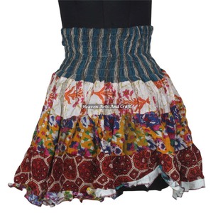Gypsy Old Sari Patch Work Mini Rara <b>Skirt</b> Hippy Boho Festival Boho Stylish Multi Color Patch Cotton Mini Sexy <b>Skirt</b> for Summer - Product Image 6