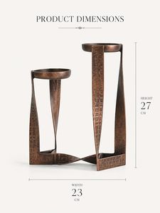Lanterne décorative rustique en métal martelé de style vintage, support de bougie, centre de table pour la maison, les mariages et les tables à manger - Product Image 5