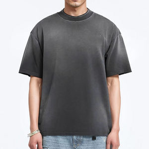 Acid Wash <b>Tshirt</b> Vintage Oversized Crew Neck 270Gsm Heavyweight T Shirt for Men - Product Image 2