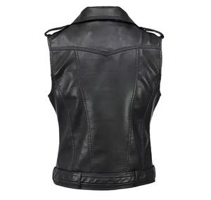 Chaleco de Motocicleta para Hombre, Transpirable, de Cuero Sintético Negro, con Botones, Resistente al Viento, con Bolsillos Laterales Ocultos - Product Image 2