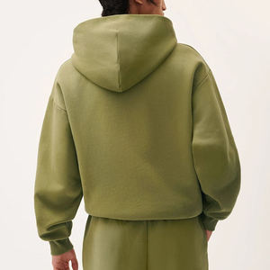 เสื้อฮู้ดซิปผู้ชายสีเทา ทรงปกติ ผ้าฝ้ายเฟรนช์เทอร์รี่ สวมใส่สบายๆ สำหรับฤดูใบไม้ร่วง - Product Image 5