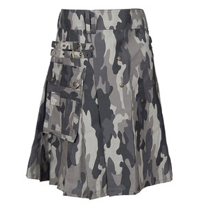 Kilt Escocés Moderno Color Gris Camuflaje para Hombre, Estilo Highlanders - Product Image 2