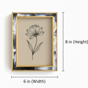 Hand Crafted Horn Inlay Photo Frame : Brass Trim, Wall & <b>Table</b> top Display For Home Decor - Product Image 2