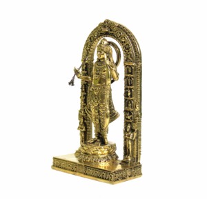 Ídolo del Dios Ram de Latón Hecho a Mano, Escultura Religiosa Enmarcada, Artesanía Tradicional para Exhibición en Mesa - Product Image 3