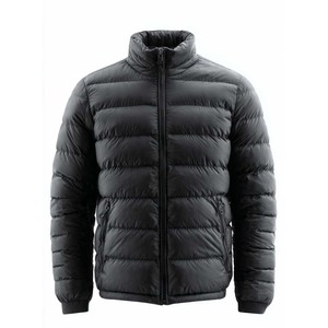 Wholesale Men's Olive Green Winter Puffer <b>Jacket</b> Solid Color Windproof Stand Collar Zipper Closure Casual Regular Fit Outerwear - Product Image 4