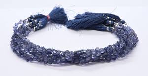 Perles de pierre précieuse Iolite naturelle AAA, forme cœur facettée, 5-6MM, 10 pouces, perles d'iolite facettées, perles d'iolite à forage droit, bijoux en forme de cœur - Product Image 5