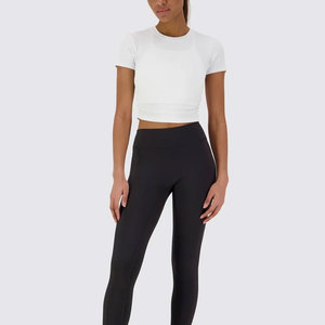 Top Deportivo de Yoga para Mujer, Precio Bajo, Alta Calidad, Manga Corta, Color Sólido, Ecológico, Alta Elasticidad, Camiseta Deportiva - Product Image 4