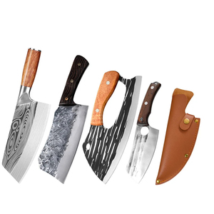 Couteau de boucher professionnel en acier inoxydable, couteau à découper la viande, manche en bois, couteau de boucher robuste, pour barbecue et cuisine - Product Image 2