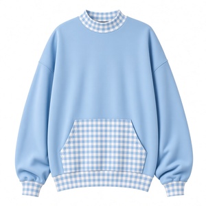 Compre al por mayor sudaderas extragrandes de cuello redondo para mujer con estampado de lazo en el bolsillo y puños, 100% algodón tejido, ropa de otoño. - Product Image 2