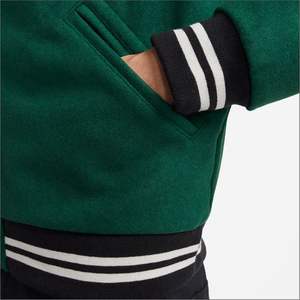 Blousons universitaires pour hommes grande taille en gros, personnalisables avec logo brodé, patchwork uni, style Letterman brodé - Product Image 2