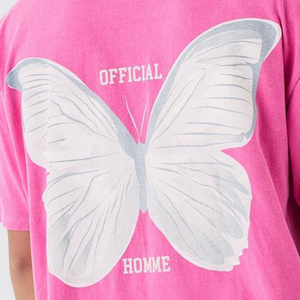 T-shirt rose surdimensionné personnalisé pour homme, col rond en coton, manches courtes, style streetwear décontracté, vente en gros - Product Image 6