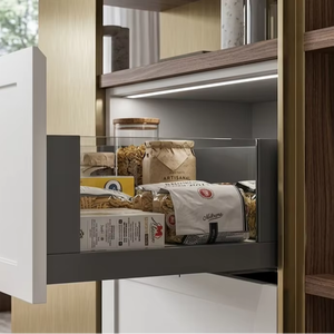 เฟอร์นิเจอร์ครัว Aodeli โมเดิร์น ไฟ LED ตู้ลิ้นชักแบบเต็มความลึก ปิดแบบนุ่มนวล กระจกบาง โลหะ สำหรับลิ้นชัก ผลิตในเวียดนาม สำหรับห้องรับประทานอาหาร - Product Image 1