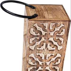 FWE Porte-couverts en bois fabriqué à la main pour support de cuillère de cuisine pour organisateur de rangement de table à manger Boîte à vaisselle avec poignée - Product Image 1