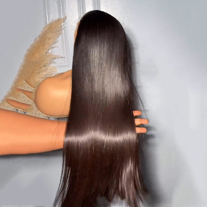 Parrucca Full Lace HD da 50 Pollici, <span class=keywords><strong>Capelli</strong></span> Umani Vergini Indiani, Colore Naturale Marrone <span class=keywords><strong>Chiaro</strong></span> HD, Trasparente con Baby Hair, per Donne di Colore - Product Image 3