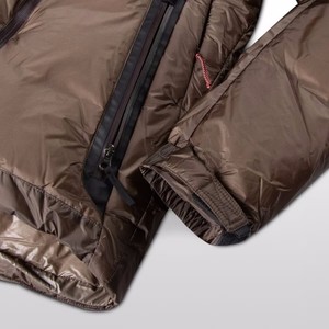 Veste matelassée à capuche marron pour homme, coupe-vent d'hiver, rembourrage épais en polyester, fermeture éclair décontractée, coupe régulière - Product Image 3