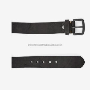 Black Natural <b>Harness</b> Vegetable Tanned <b>Men's</b> Fashion <b>Leather</b> Casual Belt with Antique Black Finish Metal Buckle All Sizes - Product Image 5
