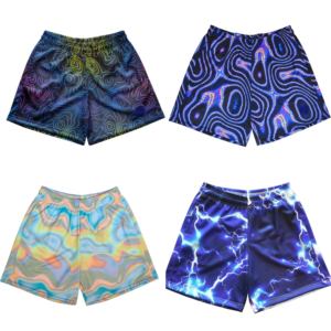 Pantalones Cortos Deportivos de Malla para Hombre, Sublimados con Logotipo Personalizado, de Secado Rápido, Transpirables, de Poliéster con Estampado de Camuflaje, de 5 Pulgadas - Product Image 5