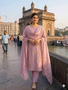 LD CREATION Designer Chinon Silk Embroidered Modern Kurta Pant Set Dupatta Heavy Sequence Embroidery Party/<b>Wedding</b> Wear Ethnic - Product Image 2