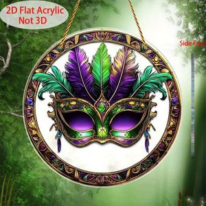 CIFbuy Acchiappasole Moderno Vintage a Forma di Maschera di Carnevale, Decorazione Murale in Cristallo Rotonda in Acrilico con Dettagli Dorati, Servizio di Selezione Disponibile - Product Image 6