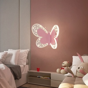Chambre applique murale moderne intérieur papillon étoile veilleuse dessin animé maison déco lampe de chevet Dimmable mur LED lampe pour chambre d'enfants - Product Image 2