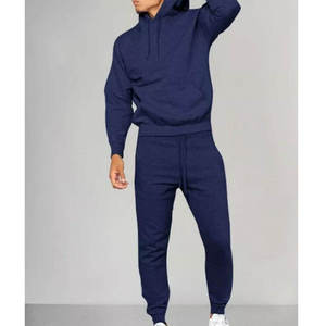 Ensemble de survêtement à capuche pour homme, couleur unie, sweat-shirt et pantalon en coton, tenue décontractée pour l'automne - Product Image 5