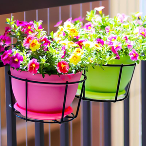 Support de pot de fleurs suspendu en métal réglable pour balcon, balustrade, fenêtre, jardin, panier de plantation - Product Image 4