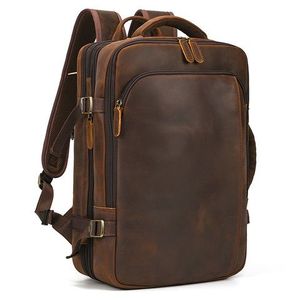 Custom Men's Waxed Canvas Unisex Vintage Style Waterproof Backpack with Zipper Closure for Students & Boys Outdoor Use - Product Image 3