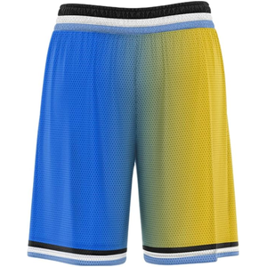 Shorts de basketball personnalisés en mesh sublimé pour hommes, couleur dégradée, respirants, style sportif, taille élastique avec logo et numéro - Product Image 2