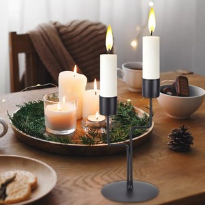 Modern <b>Black</b> Iron <b>Candlestick</b> <b>Holder</b> 7.3inch Durable Home Decoration - Product Image 5
