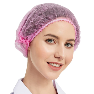 Disposable Bouffant Caps Non-woven 21" <b>Head</b> <b>Covers</b> Bonnet Hair Net Hats for Food Service Beauty Salon Cooking Nurses Caps - Product Image 1
