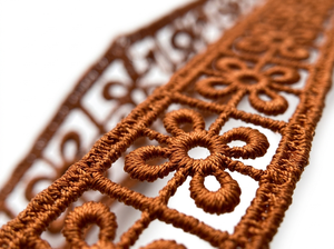 For Brown 10mm Floral Guipure Lace Trim Fancy Luxury Eco-Friendly Customizable 20 Meter Packing <b>Scrapbooking</b> Stationery Decor - Product Image 2