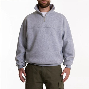 Econex Sports <b>Men's</b> Light <b>Pink</b> Quarter Zip French Terry <b>Sweatshirt</b> Stand Collar Solid Color Regular Fit Casual Long Sleeve 100% - Product Image 4