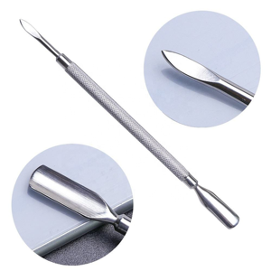 Pousse-cuticules en acier inoxydable de couleur personnalisée, double face, outil de nettoyage des cuticules pour les techniciennes professionnelles en manucure et pédicure - Product Image 1