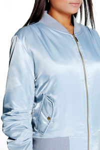 Chaqueta Bomber de Satén Personalizada de Alta Calidad, Chaqueta Varsity de Béisbol de Poliéster para Hombre y Mujer - Product Image 4