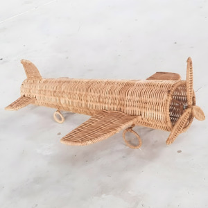 ของตกแต่งห้องเด็กน่ารักๆ รูปเครื่องบินหวายธรรมชาติ ราคาถูก ของเล่นเครื่องบินเด็ก - Product Image 6