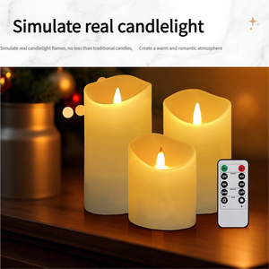 Bougie sans flamme rechargeable TOOWIN, best-seller, avec mèche à lumière vacillante, bougie LED en plastique ou en cire de paraffine véritable - Product Image 5