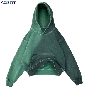 High quality Custom Faded Washed <b>Grey</b> Pink Gradient Oversized Pullover Hoodie Breathable Streetwear <b>Sweatshirt</b> OEM Manufacturer - Product Image 5