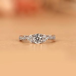 Classic Round Cut Diamond Floral Cluster <b>Ring</b> 0.51CT Lab Grown For Women's 10K Solid Gold Wedding Surprise Gift For Lovers - Product Image 1