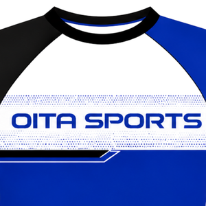 Camiseta Deportiva Raglán Azul Rey y Negra de Manga Corta con Cuello Redondo, Transpirable, para Entrenamiento Atlético, Uniforme de Equipo, Jersey de Alto Rendimiento - Product Image 4
