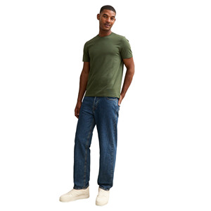 Men's Olive Green Regular Fit Cotton T-Shirt O-Neck Short Sleeve Casual Solid Color Blank Jersey Knitted Design - Product Image 2