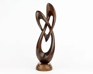 Sculpture abstraite en bois faite à la main, décoration artistique moderne pour les étagères, les tables et les bureaux du salon - Product Image 6