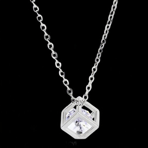 Premium Quality Mossanite Diamond <b>Necklace</b> with 18K Gold Plated <b>Chain</b> for Women Birthday Gift Office Wear Available for Sale - Product Image 1