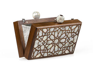 Sac à main de soirée en bois de luxe haut de gamme avec incrustation de nacre et motif artistique en nacre pour mariages, fêtes, festivals et occasions spéciales - Product Image 5